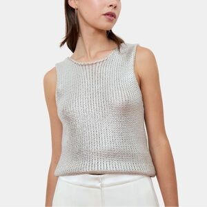 ZARA silver Metallic Knit Vest